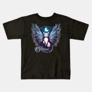 Magical Fairy Cat in Starry night Kids T-Shirt